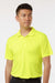 AllPro 41800 Mens Pro Lock Performance Short Sleeve Polo Shirt Neon Yellow Model Front