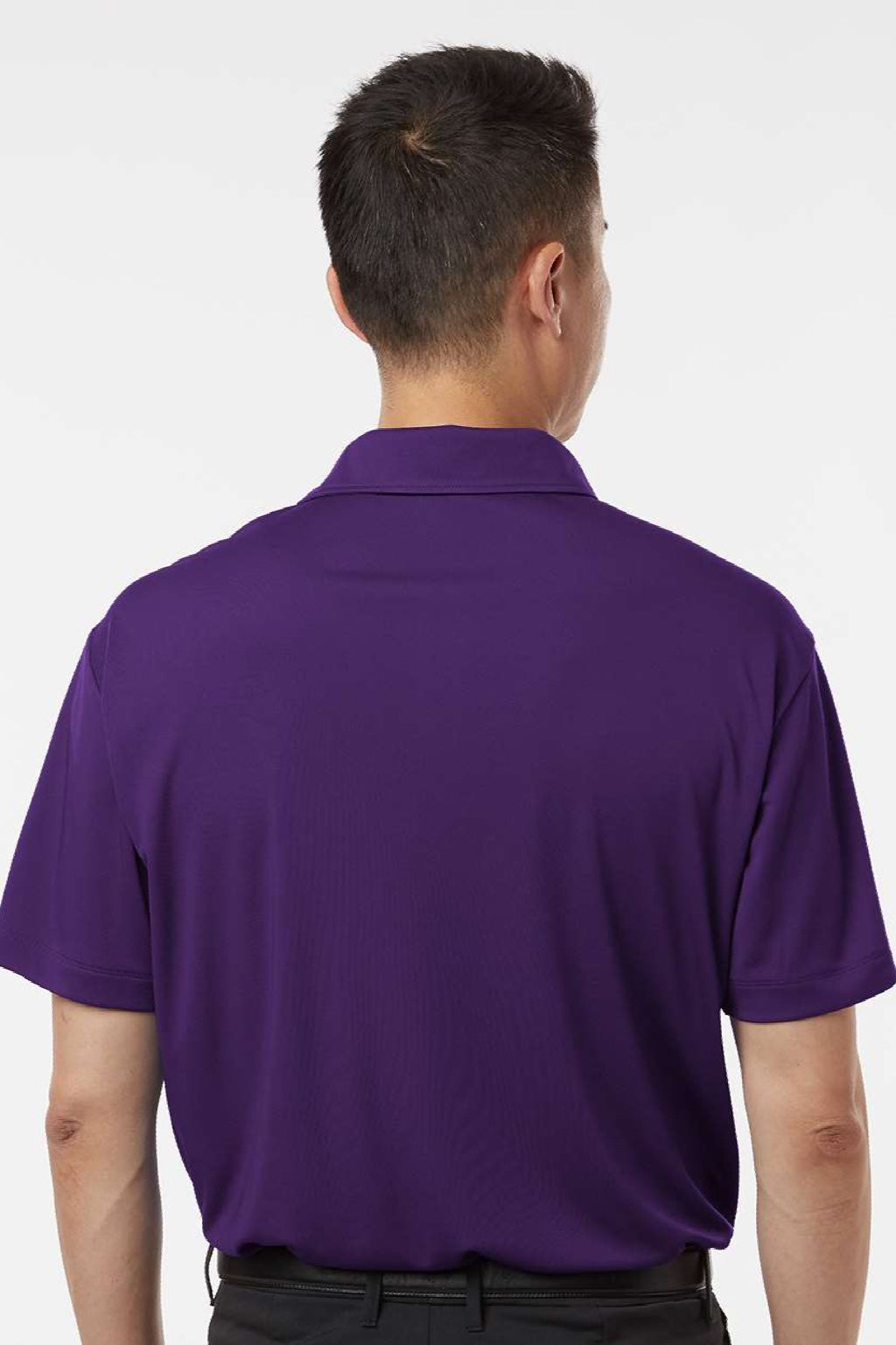 AllPro 41800 Mens Pro Lock Performance Short Sleeve Polo Shirt Purple Model Back