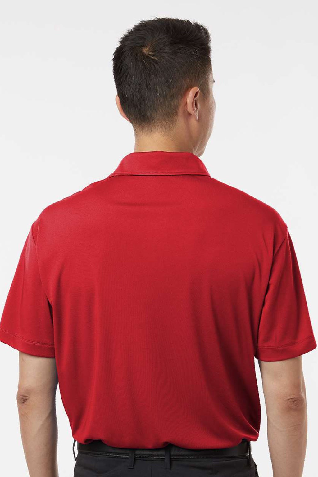 AllPro 41800 Mens Pro Lock Performance Short Sleeve Polo Shirt Red Model Back