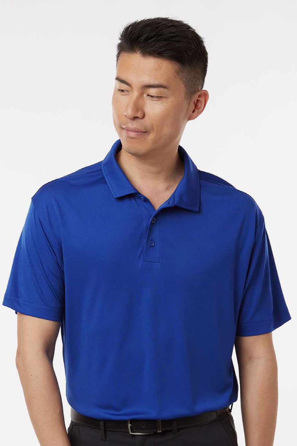 AllPro 41800 Mens Pro Lock Performance Short Sleeve Polo Shirt Royal Blue Model Front