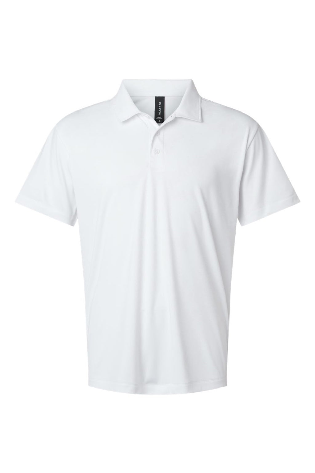 AllPro 41800 Mens Pro Lock Performance Short Sleeve Polo Shirt White Flat Front
