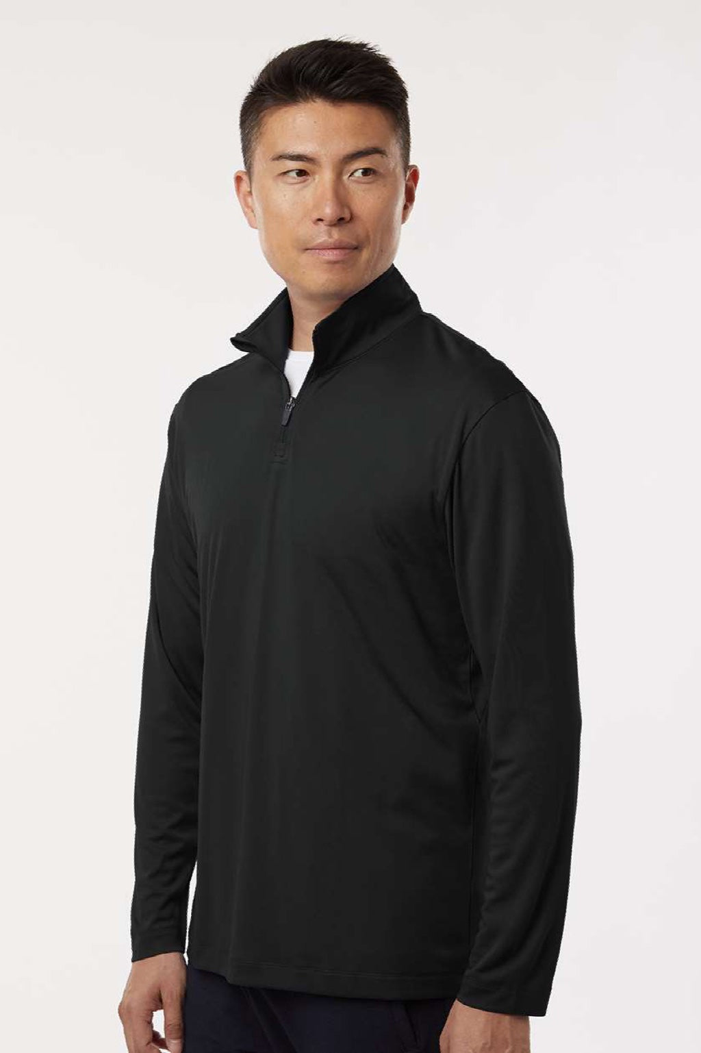 AllPro 41870 Mens Pro Lock Performance 1/4 Zip Sweatshirt Black Model Side