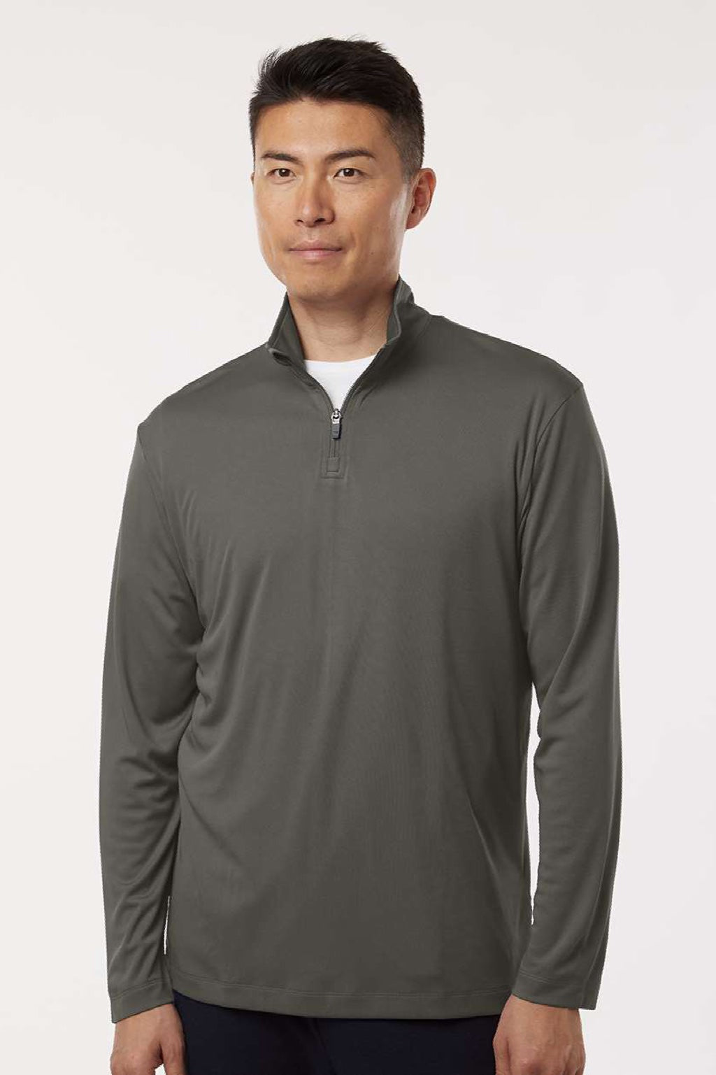 AllPro 41870 Mens Pro Lock Performance 1/4 Zip Sweatshirt Charcoal Grey Model Front