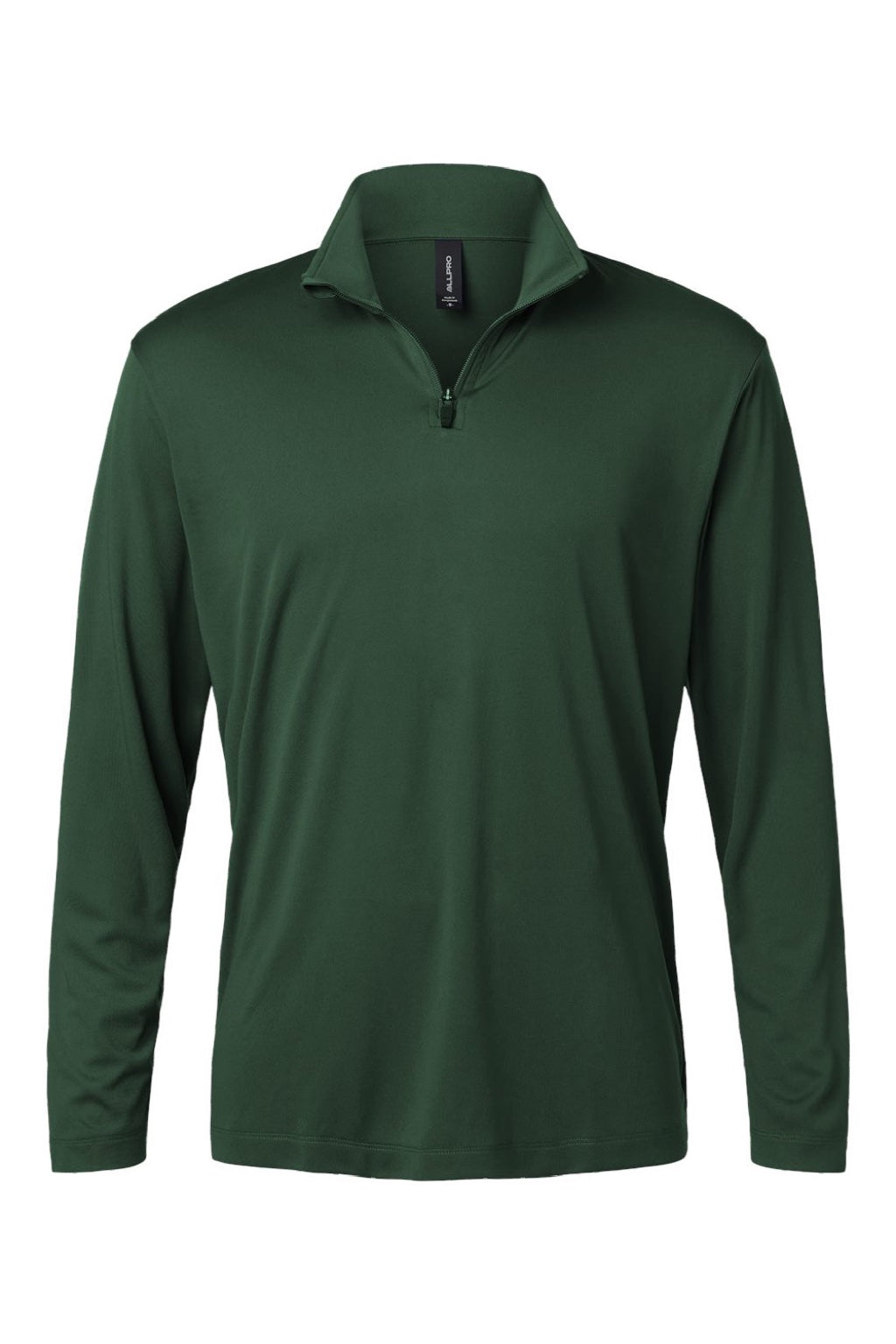 AllPro 41870 Mens Pro Lock Performance 1/4 Zip Sweatshirt Forest Green Flat Front
