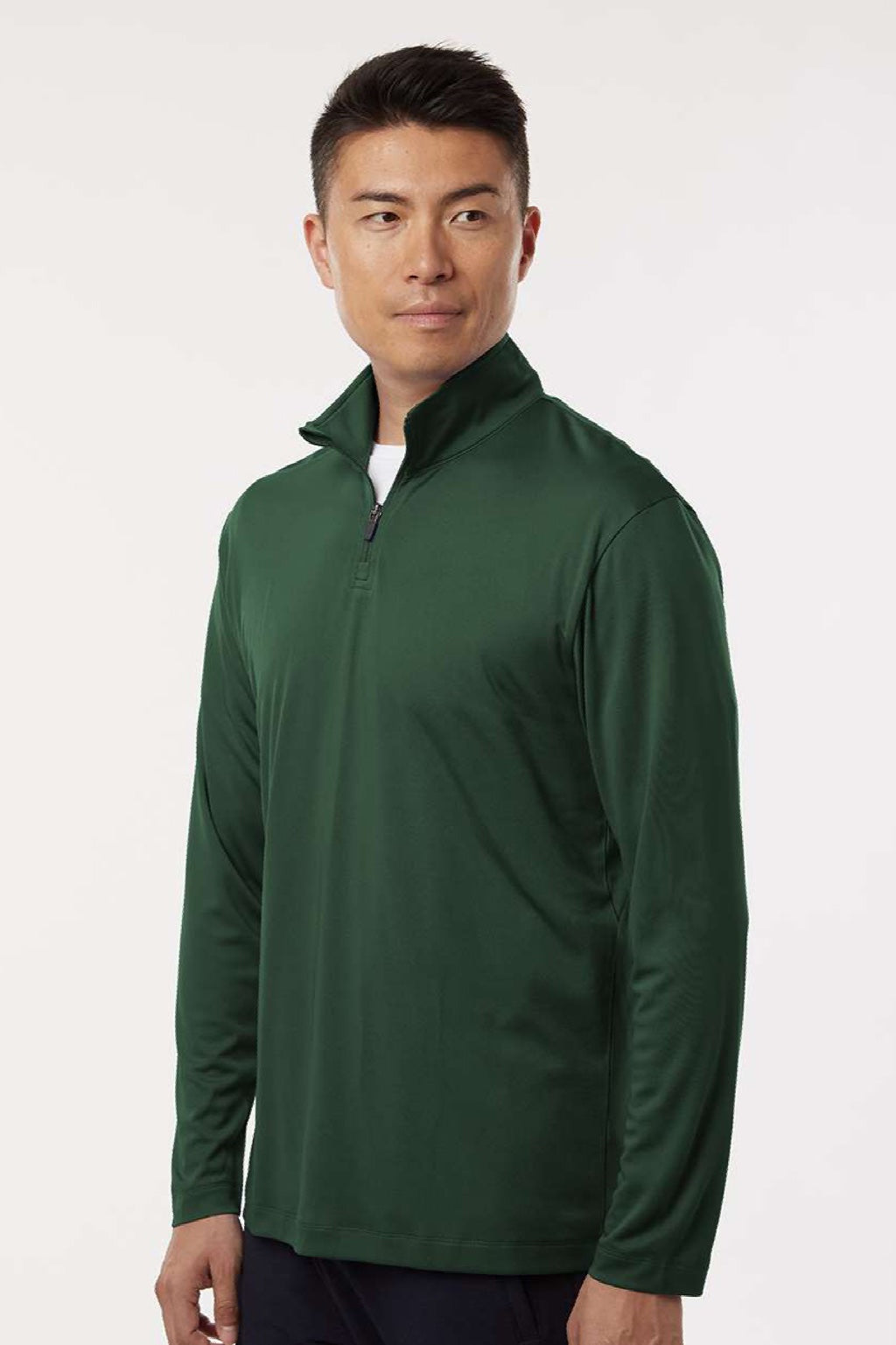 AllPro 41870 Mens Pro Lock Performance 1/4 Zip Sweatshirt Forest Green Model Side