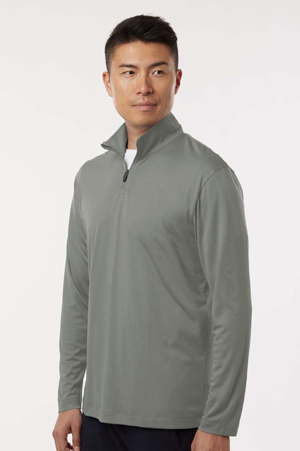 AllPro 41870 Mens Pro Lock Performance 1/4 Zip Sweatshirt Greystone Model Side