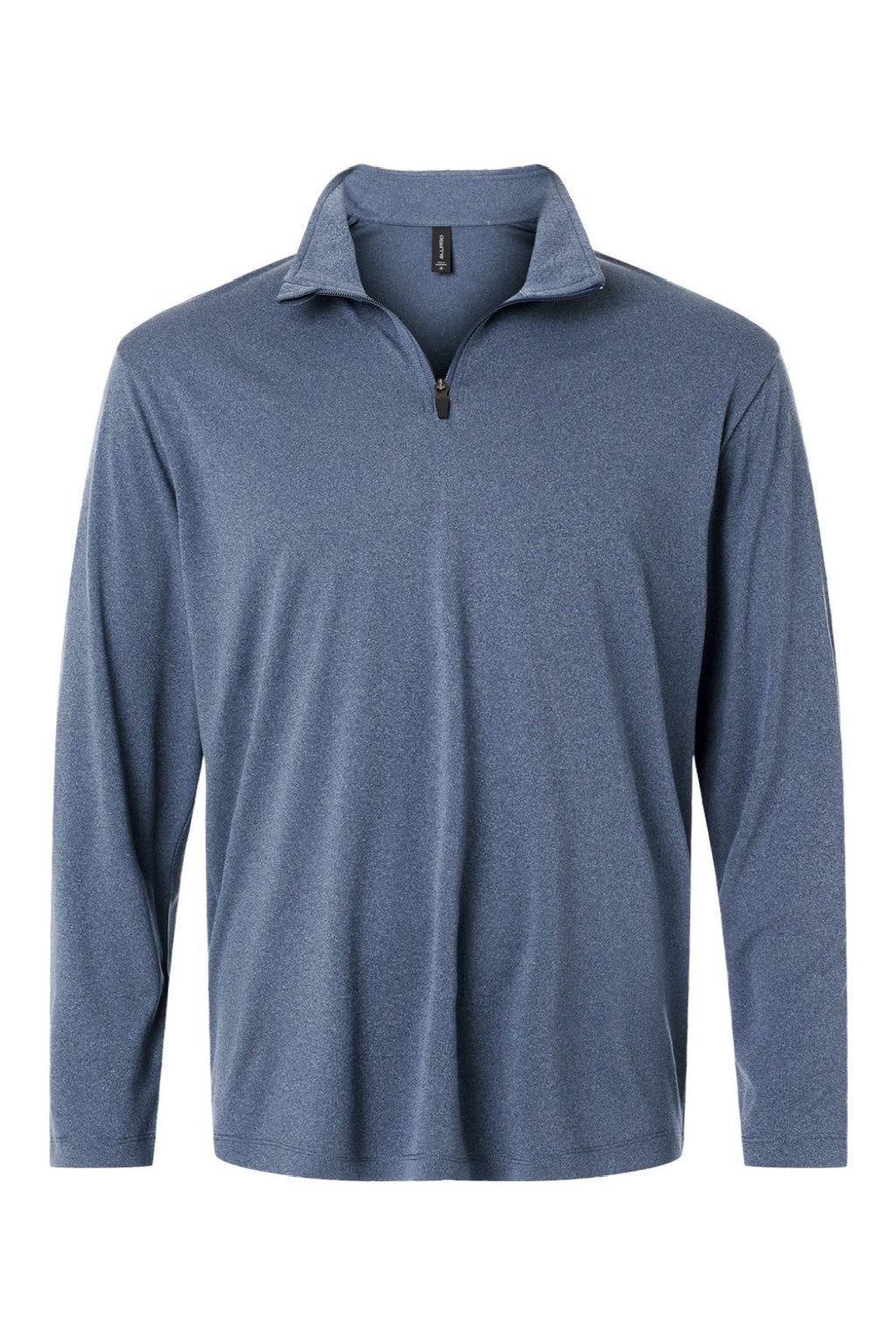 AllPro 41870 Mens Pro Lock Performance 1/4 Zip Sweatshirt Heather Navy Blue Flat Front