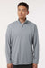 AllPro 41870 Mens Pro Lock Performance 1/4 Zip Sweatshirt Heather Steel Grey Model Front