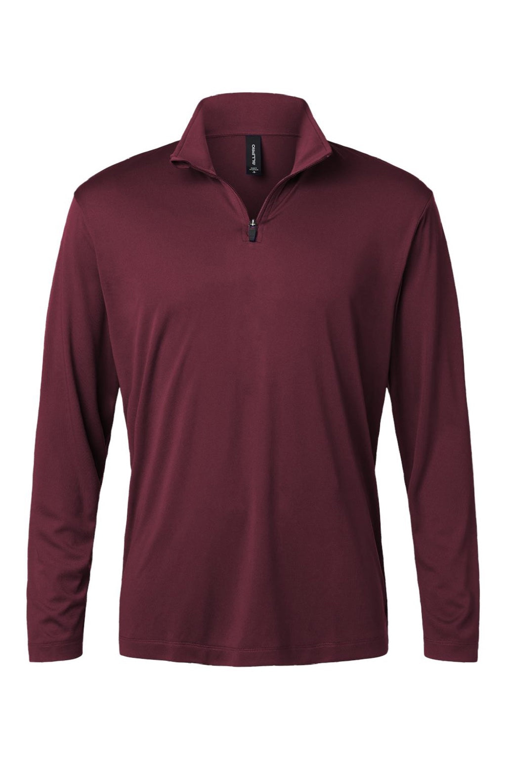 AllPro 41870 Mens Pro Lock Performance 1/4 Zip Sweatshirt Maroon Flat Front