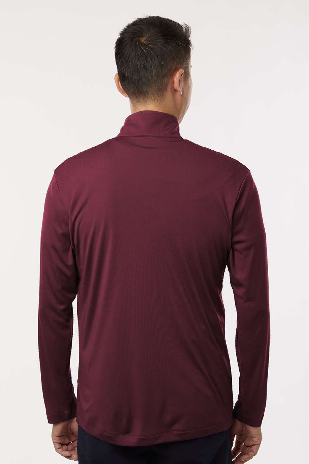 AllPro 41870 Mens Pro Lock Performance 1/4 Zip Sweatshirt Maroon Model Back