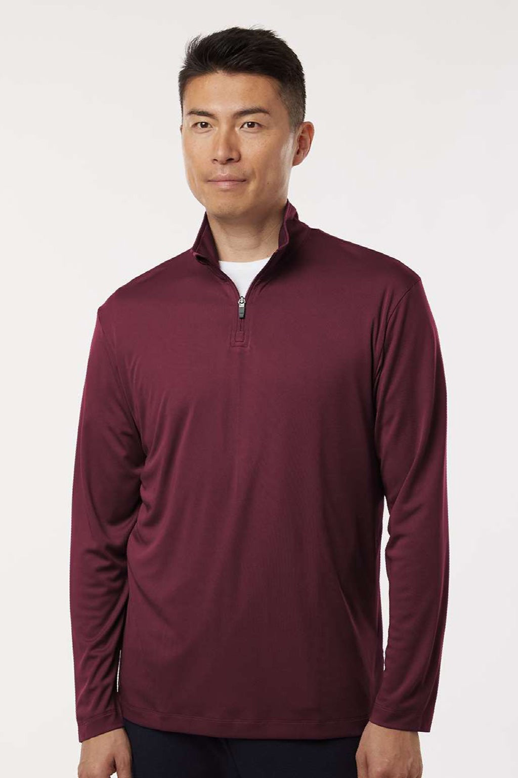 AllPro 41870 Mens Pro Lock Performance 1/4 Zip Sweatshirt Maroon Model Front