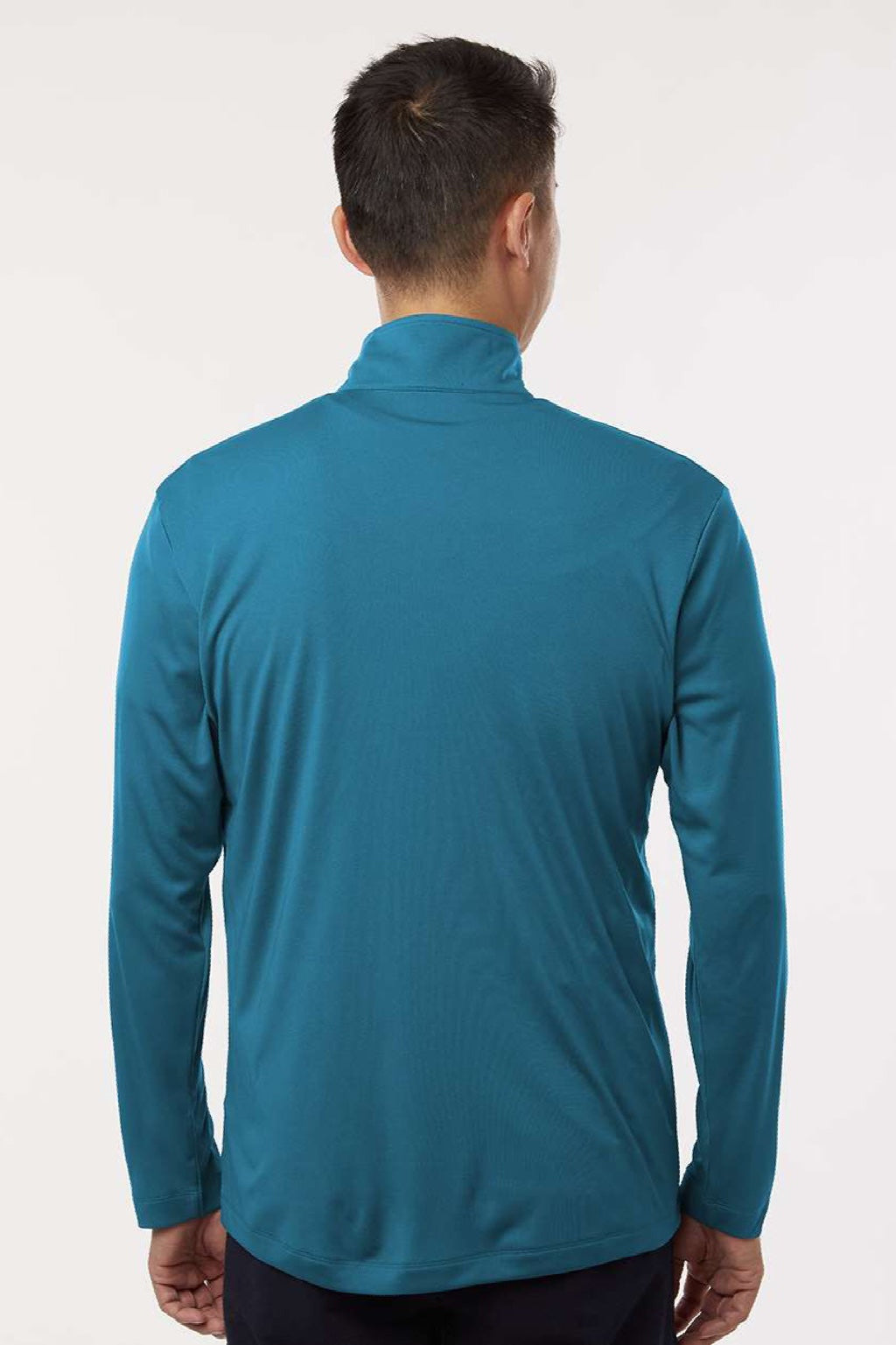 AllPro 41870 Mens Pro Lock Performance 1/4 Zip Sweatshirt Pacific Blue Model Back