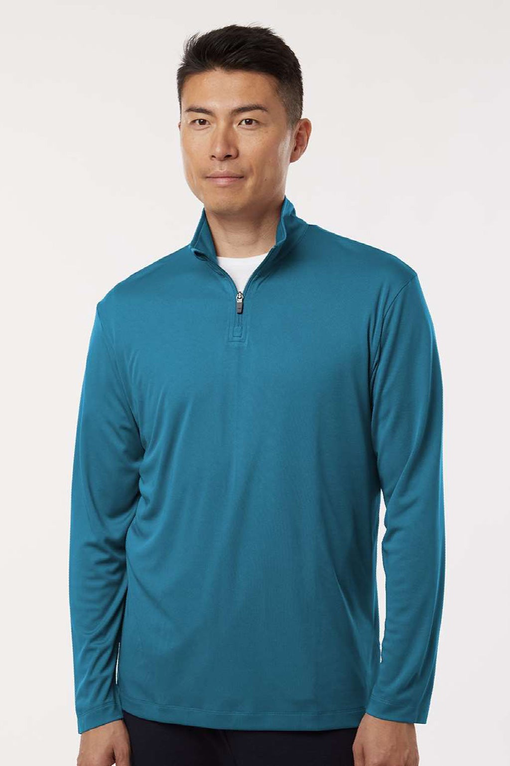 AllPro 41870 Mens Pro Lock Performance 1/4 Zip Sweatshirt Pacific Blue Model Front