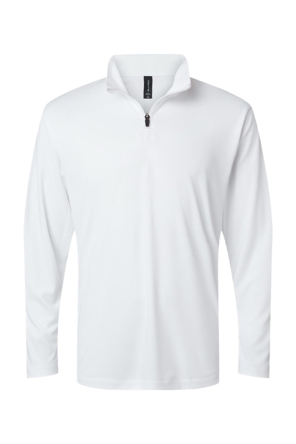 AllPro 41870 Mens Pro Lock Performance 1/4 Zip Sweatshirt White Flat Front