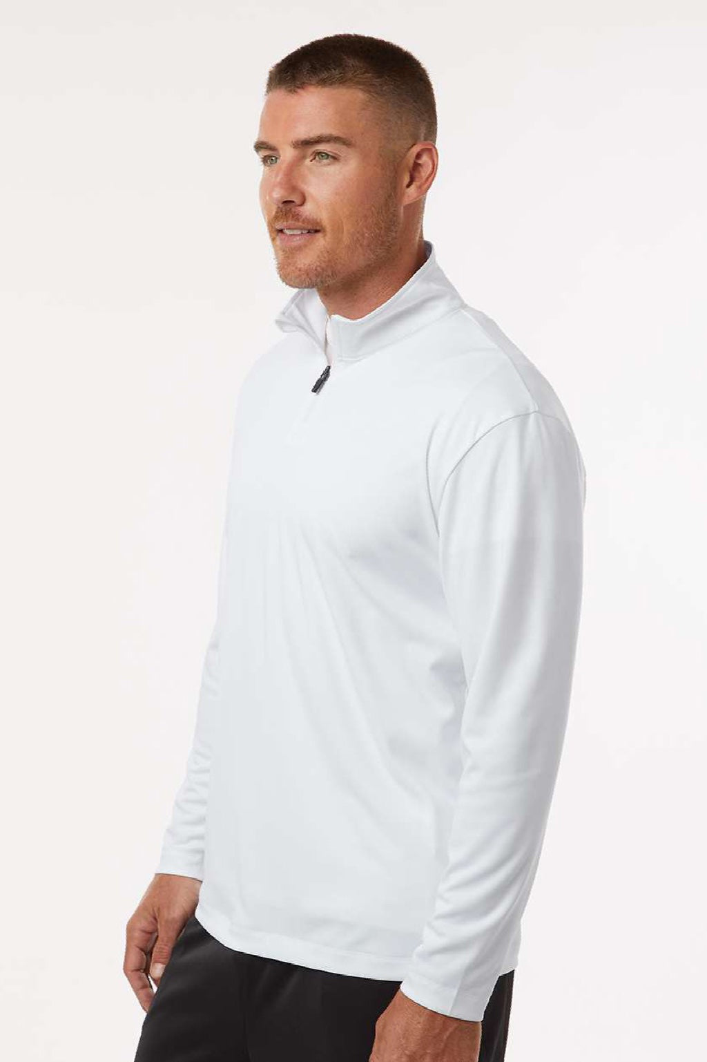 AllPro 41870 Mens Pro Lock Performance 1/4 Zip Sweatshirt White Model Side
