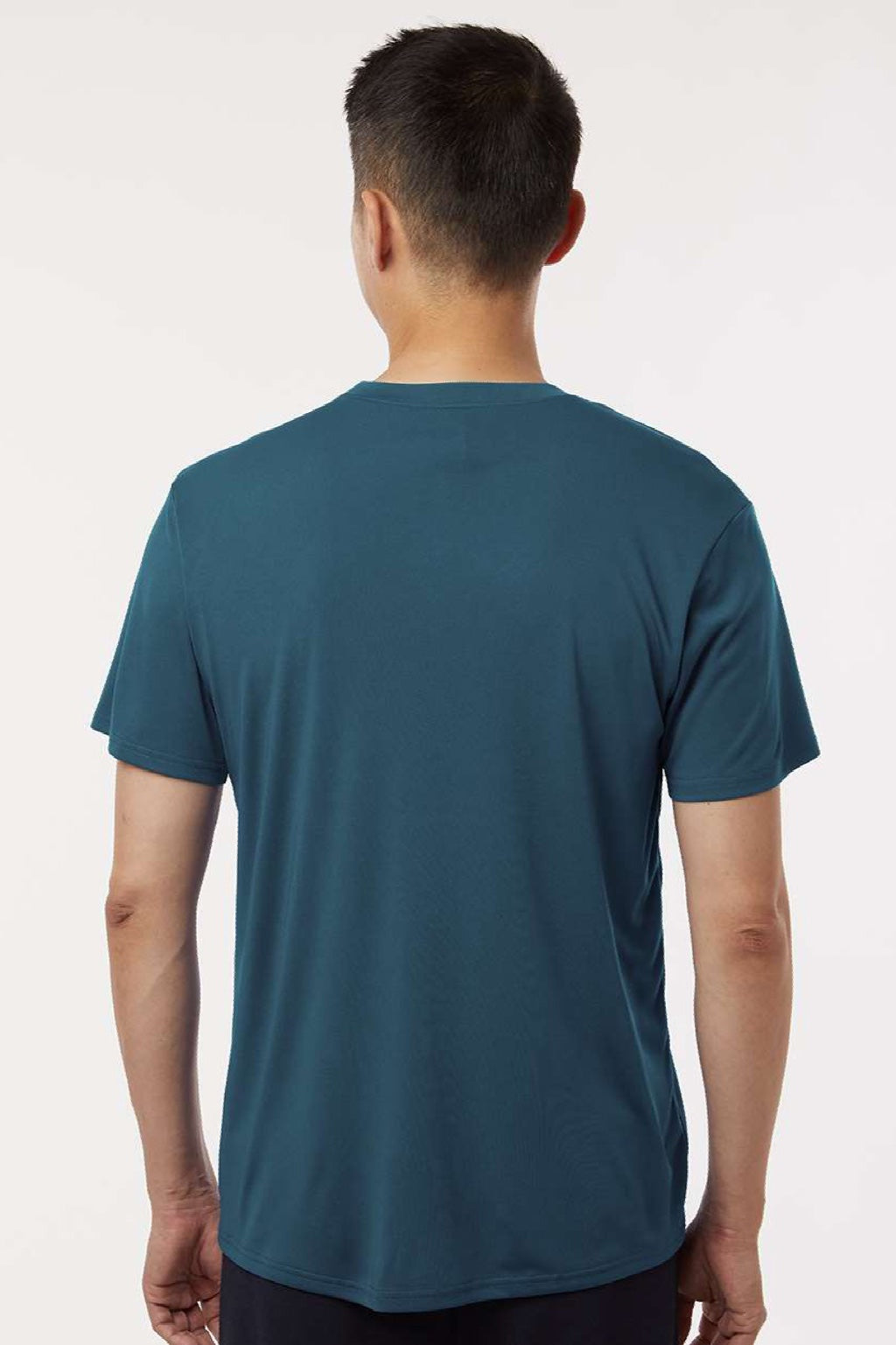 AllPro 48000 Mens Pro Lock Performance Short Sleeve Crewneck T-Shirt Atlantic Blue Model Back