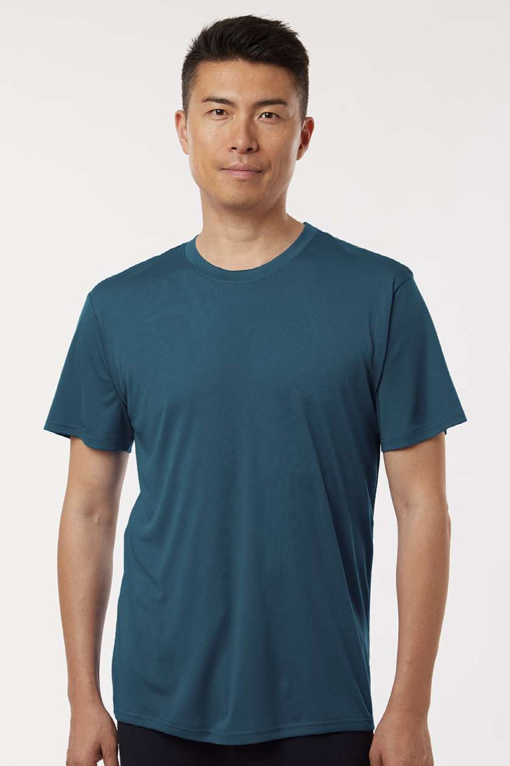 AllPro 48000 Mens Pro Lock Performance Short Sleeve Crewneck T-Shirt Atlantic Blue Model Front