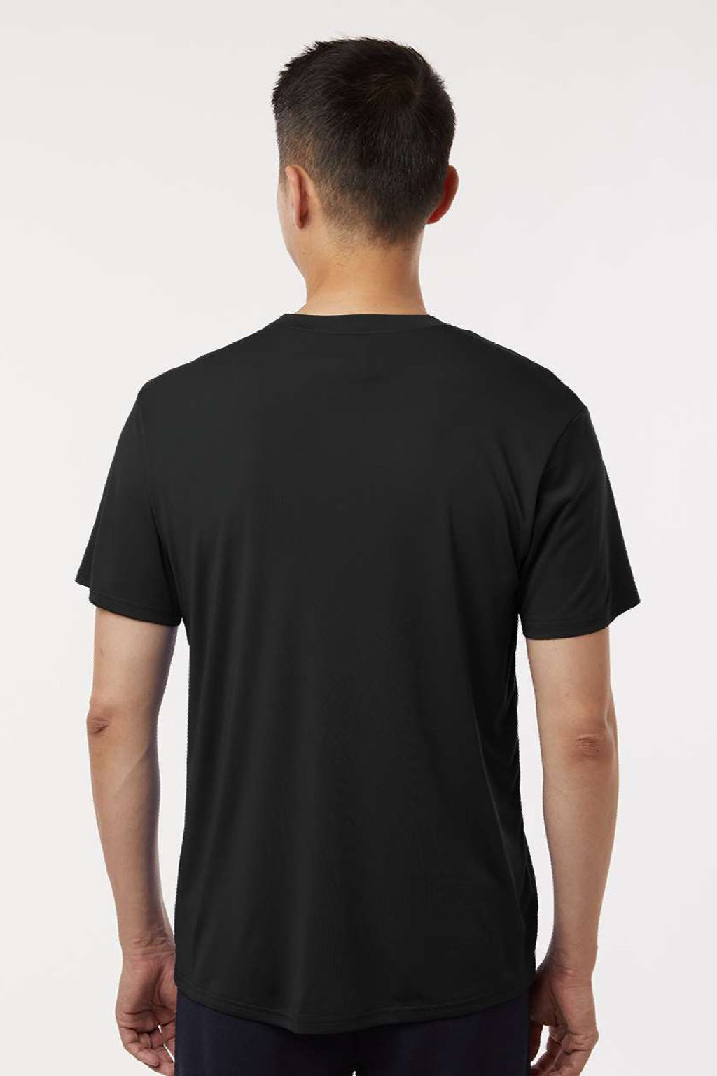 AllPro 48000 Mens Pro Lock Performance Short Sleeve Crewneck T-Shirt Black Model Back