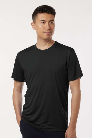 AllPro 48000 Mens Pro Lock Performance Short Sleeve Crewneck T-Shirt Black Model Front