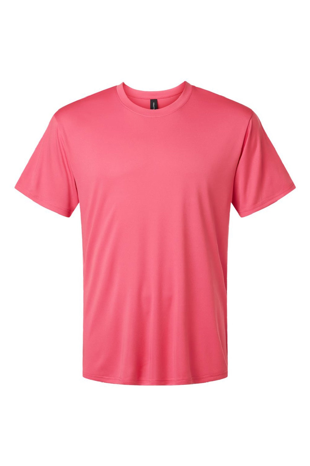 AllPro 48000 Mens Pro Lock Performance Short Sleeve Crewneck T-Shirt Bright Pink Flat Front