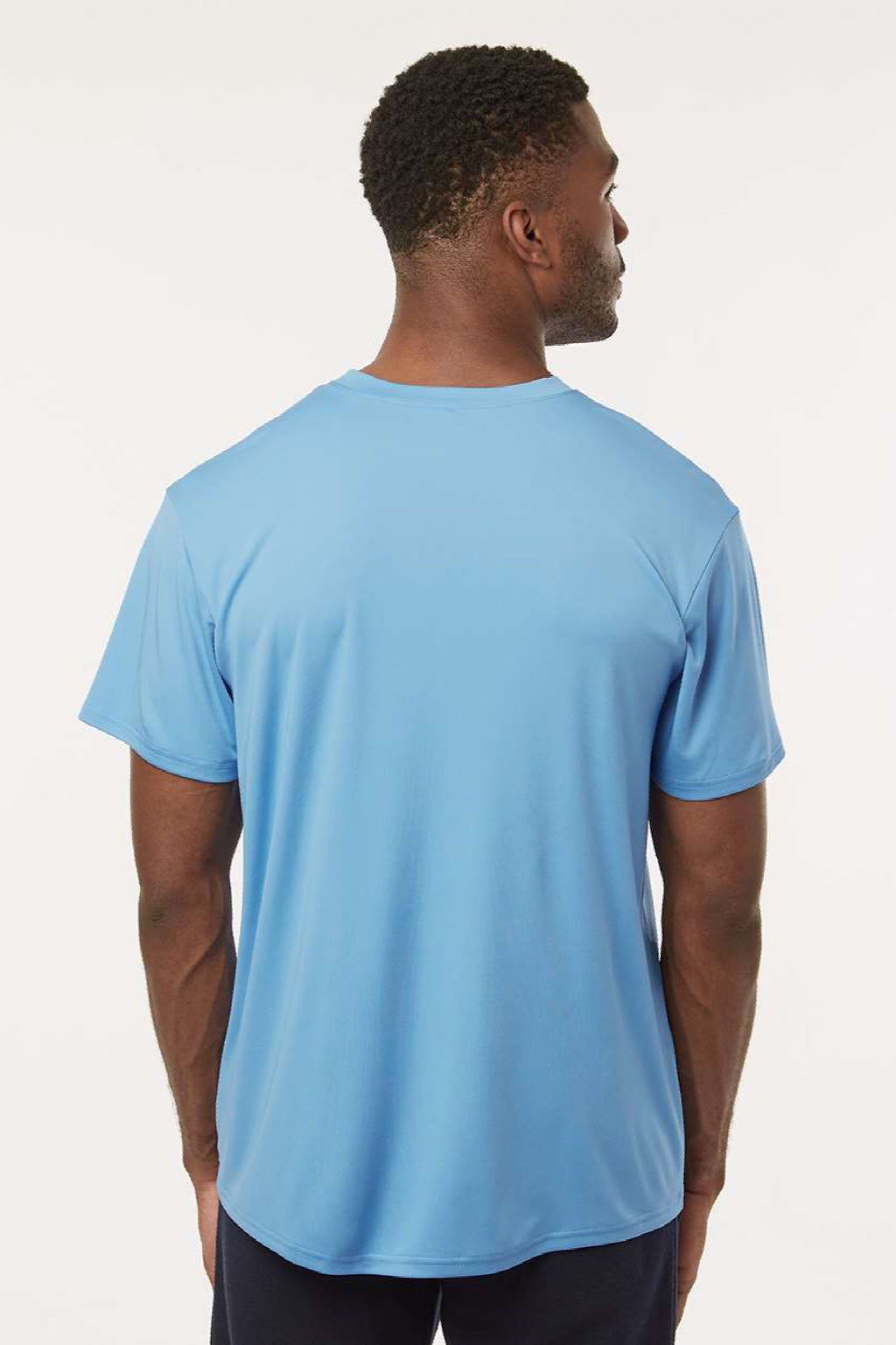 AllPro 48000 Mens Pro Lock Performance Short Sleeve Crewneck T-Shirt Carolina Blue Model Back