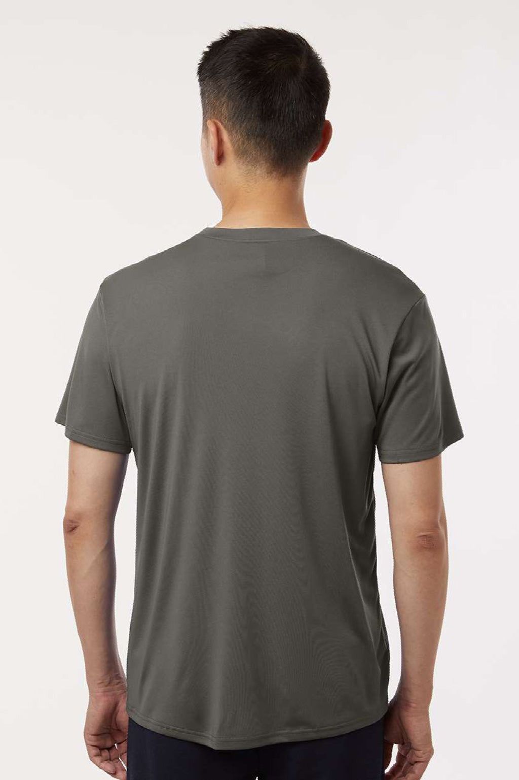 AllPro 48000 Mens Pro Lock Performance Short Sleeve Crewneck T-Shirt Charcoal Grey Model Back