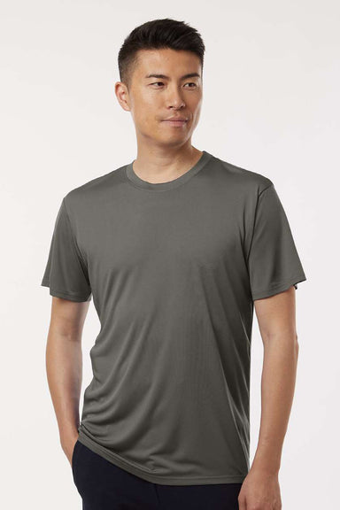 AllPro 48000 Mens Pro Lock Performance Short Sleeve Crewneck T-Shirt Charcoal Grey Model Front
