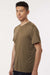 AllPro 48000 Mens Pro Lock Performance Short Sleeve Crewneck T-Shirt Cigar Brown Model Side