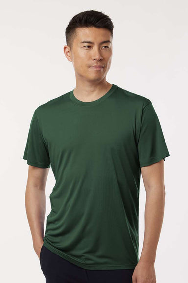 AllPro 48000 Mens Pro Lock Performance Short Sleeve Crewneck T-Shirt Forest Green Model Front