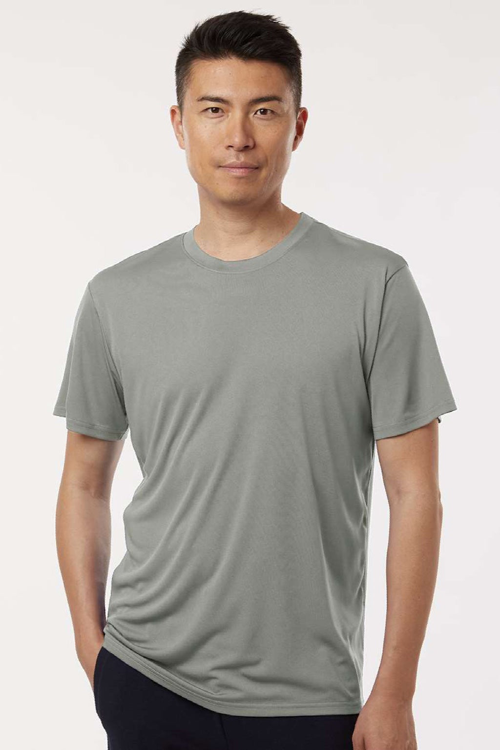 AllPro 48000 Mens Pro Lock Performance Short Sleeve Crewneck T-Shirt Greystone Model Front