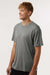 AllPro 48000 Mens Pro Lock Performance Short Sleeve Crewneck T-Shirt Heather Granite Grey Model Side