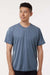 AllPro 48000 Mens Pro Lock Performance Short Sleeve Crewneck T-Shirt Heather Navy Blue Model Front