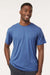 AllPro 48000 Mens Pro Lock Performance Short Sleeve Crewneck T-Shirt Heather Royal Blue Model Front