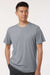 AllPro 48000 Mens Pro Lock Performance Short Sleeve Crewneck T-Shirt Heather Steel Grey Model Front