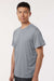 AllPro 48000 Mens Pro Lock Performance Short Sleeve Crewneck T-Shirt Heather Steel Grey Model Side