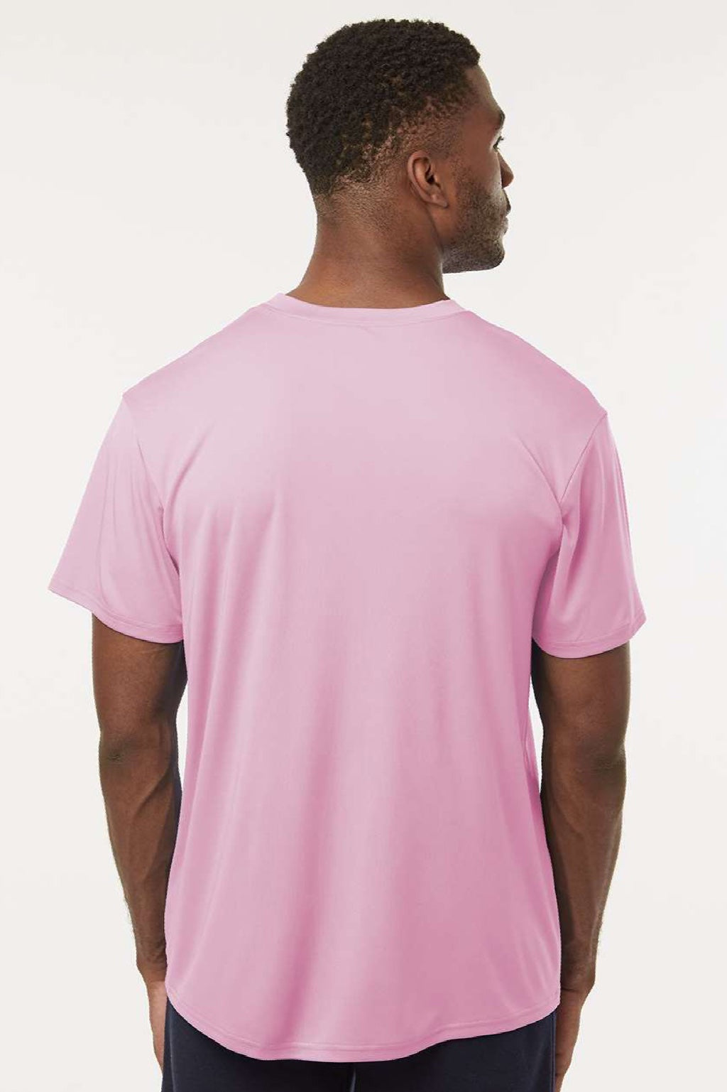 AllPro 48000 Mens Pro Lock Performance Short Sleeve Crewneck T-Shirt Light Pink Model Back