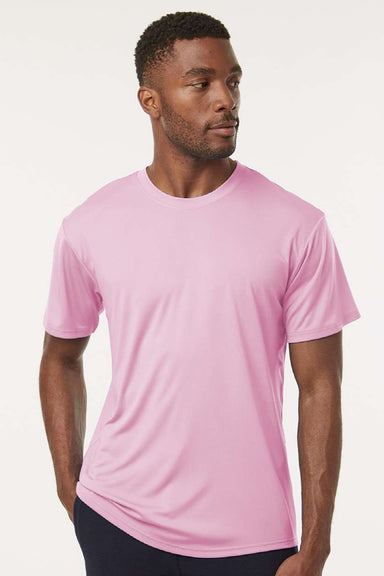 AllPro 48000 Mens Pro Lock Performance Short Sleeve Crewneck T-Shirt Light Pink Model Front