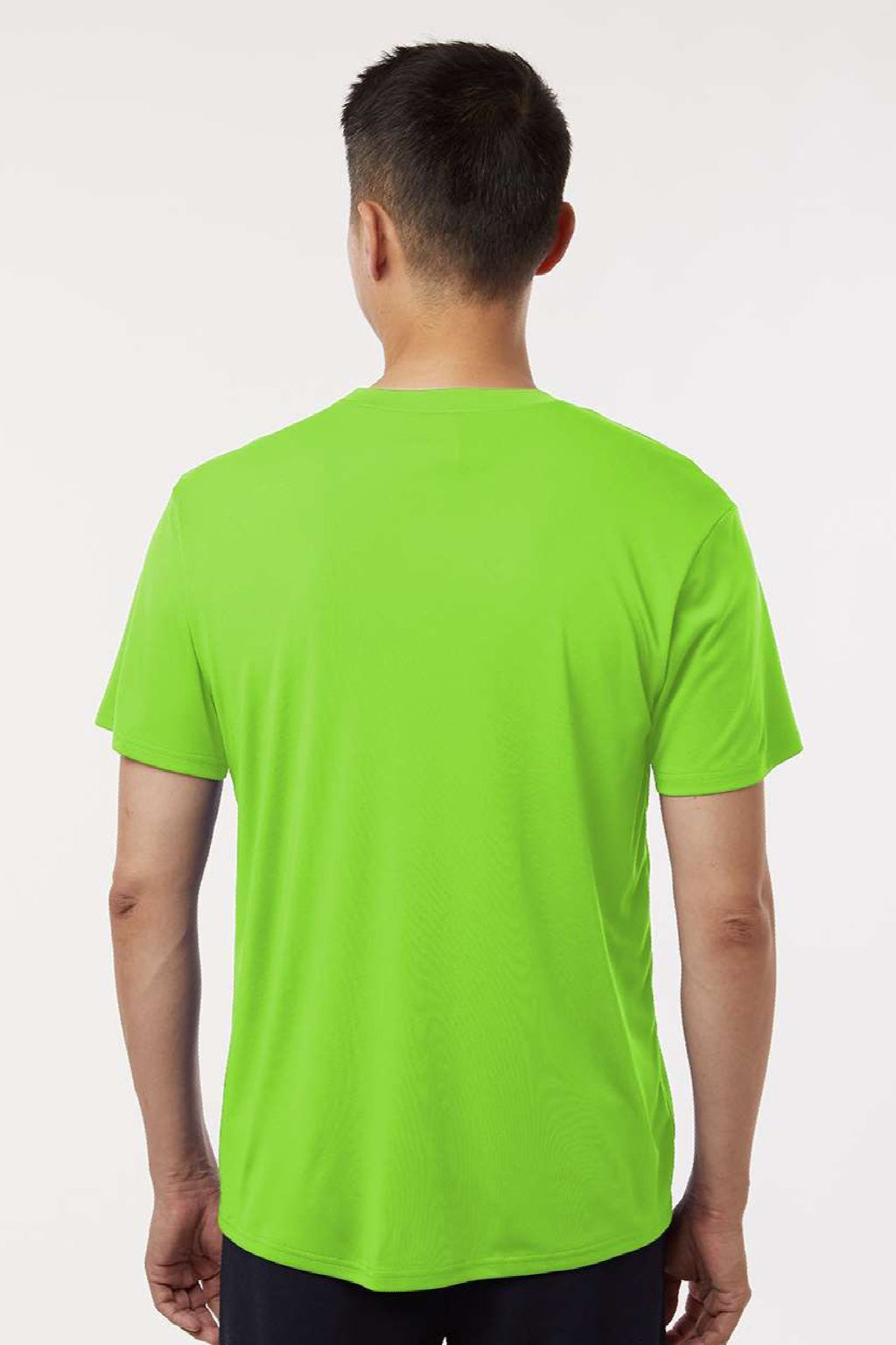 AllPro 48000 Mens Pro Lock Performance Short Sleeve Crewneck T-Shirt Lime Green Model Back