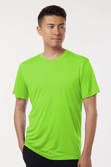 AllPro 48000 Mens Pro Lock Performance Short Sleeve Crewneck T-Shirt Lime Green Model Front