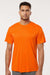 AllPro 48000 Mens Pro Lock Performance Short Sleeve Crewneck T-Shirt Neon Orange Model Front