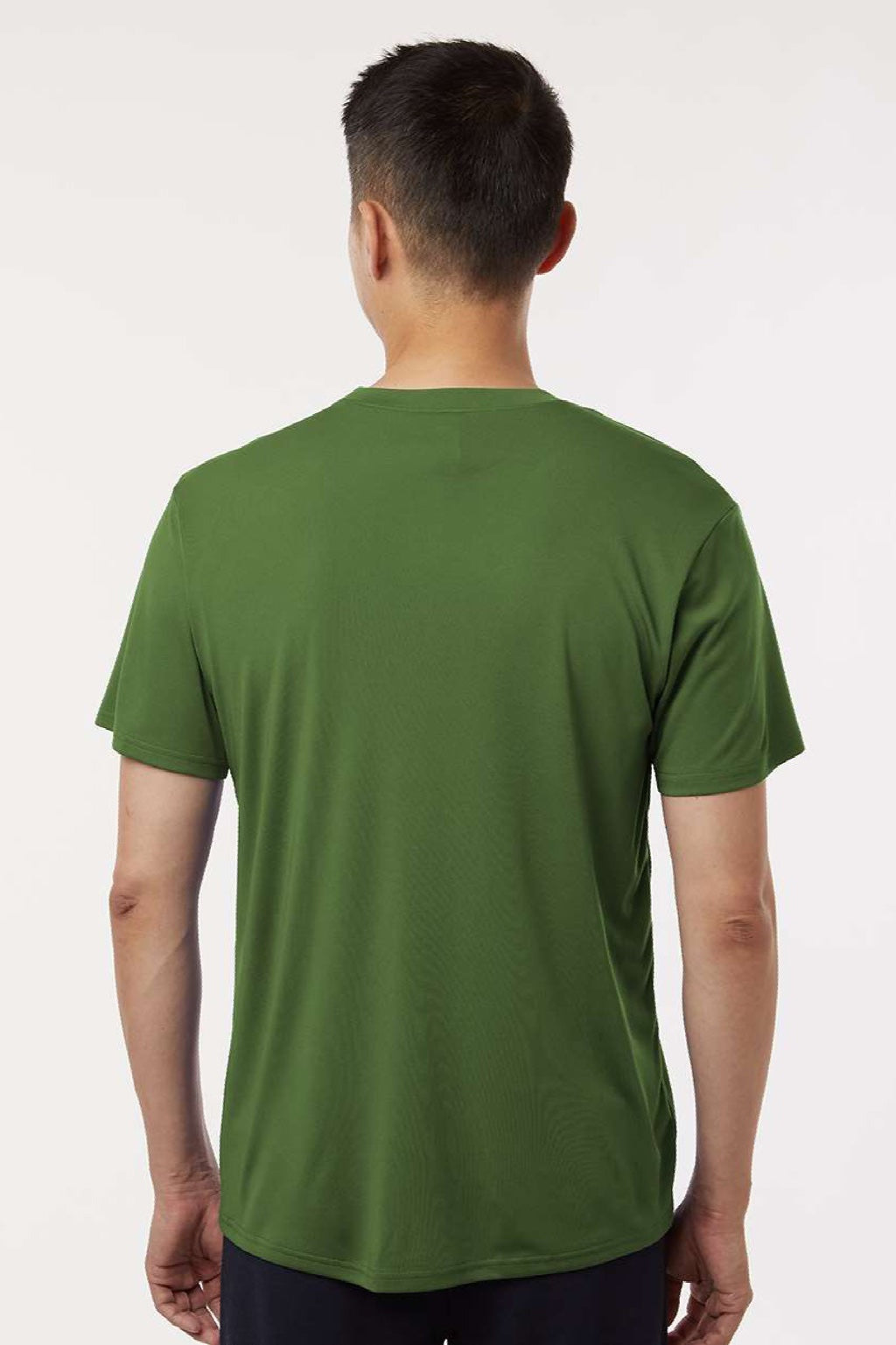 AllPro 48000 Mens Pro Lock Performance Short Sleeve Crewneck T-Shirt Olive Green Model Back