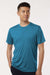 AllPro 48000 Mens Pro Lock Performance Short Sleeve Crewneck T-Shirt Pacific Blue Model Front
