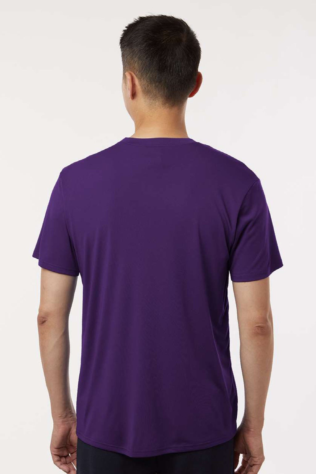 AllPro 48000 Mens Pro Lock Performance Short Sleeve Crewneck T-Shirt Purple Model Back