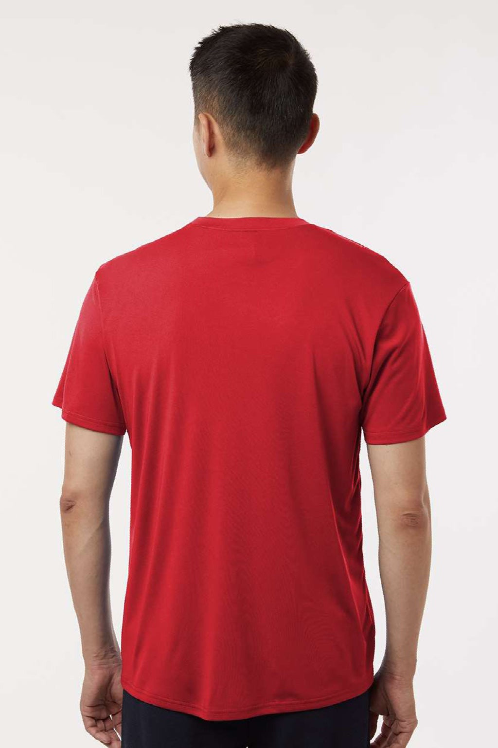 AllPro 48000 Mens Pro Lock Performance Short Sleeve Crewneck T-Shirt Red Model Back