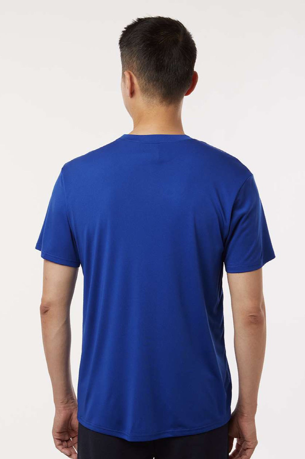 AllPro 48000 Mens Pro Lock Performance Short Sleeve Crewneck T-Shirt Royal Blue Model Back