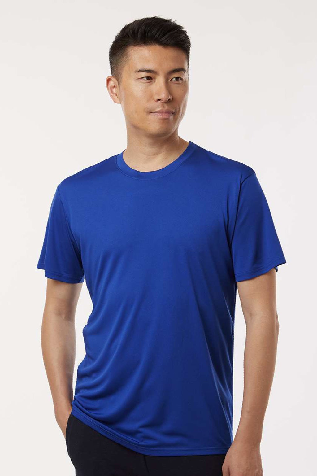 AllPro 48000 Mens Pro Lock Performance Short Sleeve Crewneck T-Shirt Royal Blue Model Front
