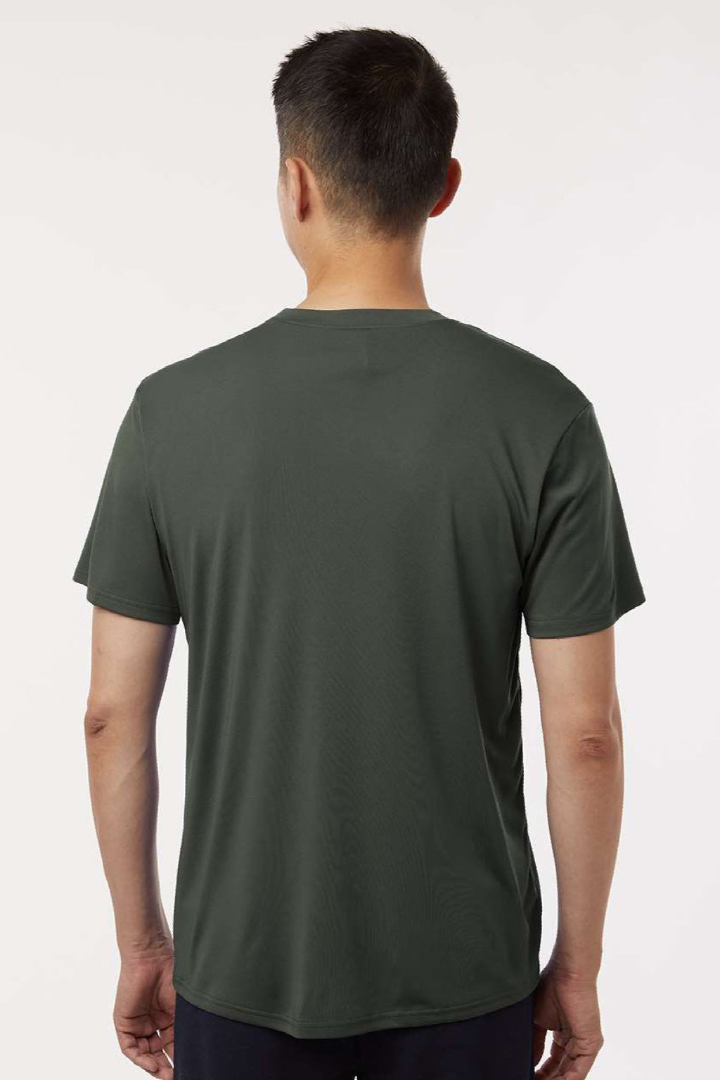 AllPro 48000 Mens Pro Lock Performance Short Sleeve Crewneck T-Shirt Smoke Grey Model Back