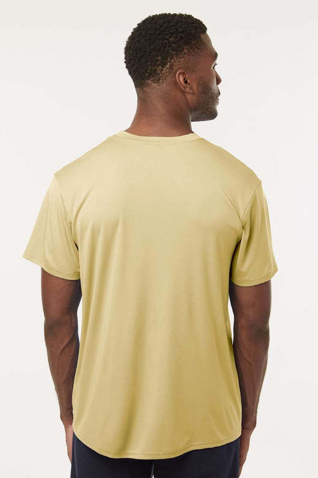 AllPro 48000 Mens Pro Lock Performance Short Sleeve Crewneck T-Shirt Vegas Gold Model Back