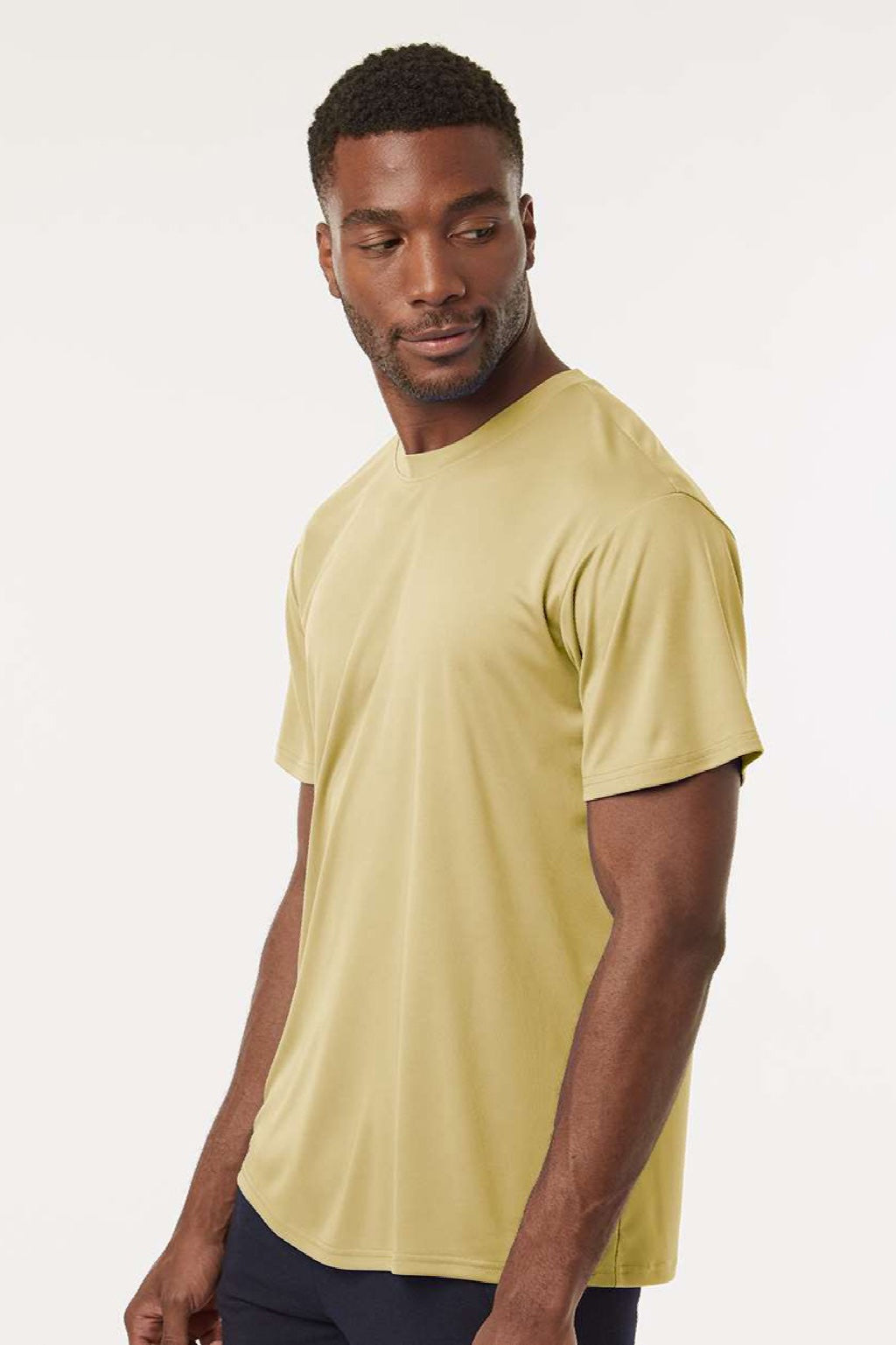 AllPro 48000 Mens Pro Lock Performance Short Sleeve Crewneck T-Shirt Vegas Gold Model Side