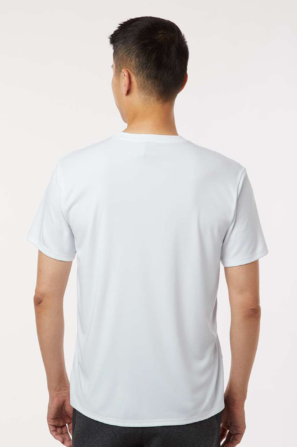 AllPro 48000 Mens Pro Lock Performance Short Sleeve Crewneck T-Shirt White Model Back